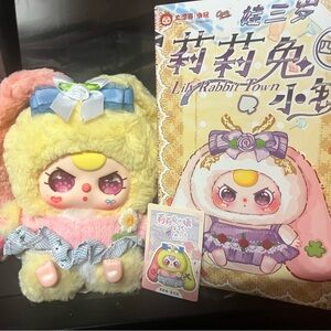 SOLD Baby Three Lily Rabbit Town V4 - Pink & Yellow Bunny w/ SPECIAL PINK EYES